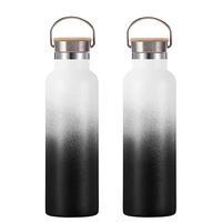 Bouteille d'eau en acier inoxydable à double paroi isolée sous vide, anti-fuite, gourde de sport, école, gym, extérieur, 350 ml, 500 ml, 750 ml, 1000 ml