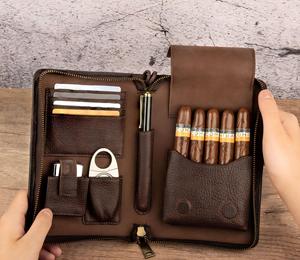 Nuevo Estuche para Cigarros de Cuero Multifuncional para Hombre, Diseño del Norte de Europa, Práctico para Viajar, con Correa de Muñeca - Product Image 2