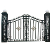 Conception de porte principale de fantaisie en fer forgé antique de luxe Porte d'allée Design de jardin Porte en acier à vendre