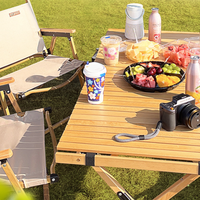Ensemble de pique-nique et camping pliable en métal, robuste, durable, avec table en tissu Oxford, pour l'extérieur, sécurisé, OEM