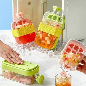 Botella de Agua Portátil de 800ml Rosa, Nueva Tendencia, para el Verano, con Bandeja para Cubos de Hielo 2 en 1, Molde para Cubos de Hielo, Botella para Hacer Bolas de Hielo - Product Image 3