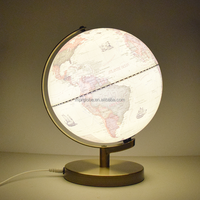 Globe de lampe de nuit avec support en métal, support en métal éclairé de bureau
