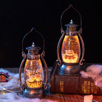 Lampu Minyak Plastik Halloween Gaya Labu Hantu Tengkorak Lentera Angin Lampu Malam Dekorasi Meja
