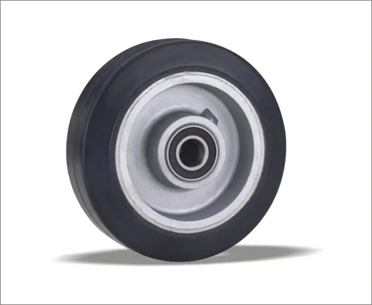 Предоставьте образец со скидкой цена 100-125 мм шарикоподшипник Алюминиевый центр резиновый колесный ролик
