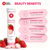 DEM Private Lobel Comprimés Effervescents au Collagène, Peptides de Collagène, Biotine, MSM, Vitamine C pour la Peau, les Cheveux et les Ongles, Beauté Personnalisée