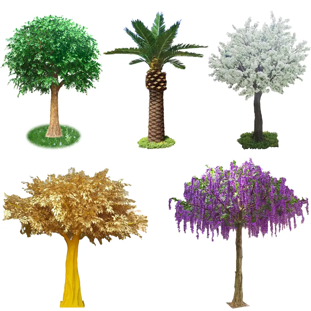 Árvore artificial de decoração, para áreas externas, decoração de jardim, palmeiras, árvore de cereja, de plástico, árvore de casamento, decoração