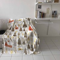 Plaid en flanelle de Noël imprimé à carreaux, confortable, 50 x 60 pouces, en gros, pour l'hiver, en sherpa