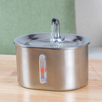 ChongxinIOT 2L UVC Sterilization Charge Love Stainless Steel Battery Smart Water Fountain untuk Anjing Kucing dengan Sensor