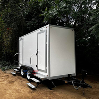 Remorque sanitaire portable 3,6 m/12 pi, norme américaine, à économie d'eau, avec 2 toilettes, pour événements extérieurs