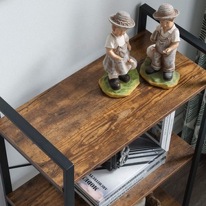 Estantería para Libros para Espacios Pequeños, de 3, 4 y 5 Niveles, Estilo Industrial, Marco de Acero, Estantería de Esquina de Madera - Product Image 5