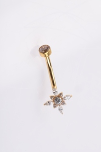 Ensemble de bijoux de <span class=keywords><strong>piercing</strong></span> corporel en titane F136 plaqué or <span class=keywords><strong>avec</strong></span> zircon 5A pour le <span class=keywords><strong>nombril</strong></span>, idéal pour fiançailles, mariage, fête ou cadeau - Product Image 2