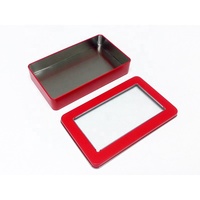 Boîte en métal rectangulaire avec fenêtre en plastique pour présentation de chocolats, bonbons, biscuits, gâteaux, emballage alimentaire de qualité supérieure, vente en gros
