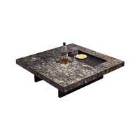 Luxueux Moderne Carré Villa Salon Hôtel Table Basse Design Tables Basses pour La Maison Table Basse En Pierre Naturelle