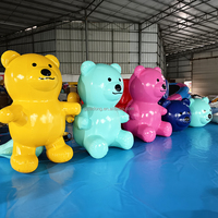 Modèle d'ours gonflable en PVC coloré personnalisé pour la publicité et la décoration d'événements