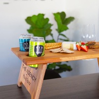 Table de pique-nique pliante portable avec pieds en bois, plateau de service pour vin, cadeau pour les amateurs de vin, table de pique-nique en bois pliable