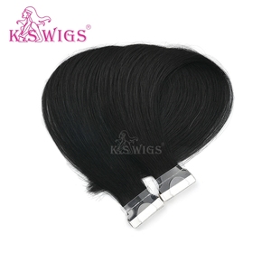 Extensions de cheveux en PU invisible noir de haute qualité, 20 pièces, cheveux chinois, lisses et soyeux, Remy, durables, sans nœuds - Product Image 5
