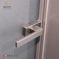 Porte à battant en alliage d'aluminium, haut de gamme, moderne, antivol, porte en verre à battant, cadre en aluminium