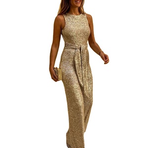 Mono de pantalón corto de manga corta con brillo, talla grande, para mujer, de moda, para primavera - Product Image 1