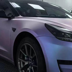Film de protection de peinture pour carrosserie de voiture, couleur changeante, anti-rayures, auto-réparateur, en TPU, couleur violet mat, effet brume argentée, résistant aux UV - Product Image 2