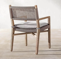 Table et chaises de salle à manger d'extérieur nordiques en teck, mobilier de jardin, table de salle à manger pour 8 personnes, table et chaises de salle à manger de luxe pour villa