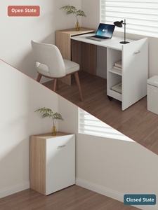 Home Bedroom Solid Wood Minimalist Modern Invisible Foldable Telescopic Hidden Computer <b>Desk</b> <b>Small</b> Apartment Space-Saving Study - Product Image 2