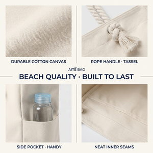 Bolsa de Playa Grande de Lona con Asa de Cinta y Cierre de Gancho y Bucle, Impresión Personalizada, Marca OEM - Bolsa de Compras para Viajes de Verano y Piscina - Product Image 4