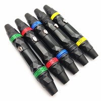 Prise Caron en pierre précieuse laquée noire aiguille en cuivre prise de Microphone plaqué or tête de canon à trois cœurs prise de mixage à tête femelle