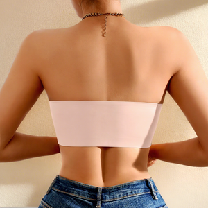 CHUANGERM Herstellung OEM/ODM Nahtloser Trägerloser Bandeau-BH für Frauen Dünner Atmungsaktiver Sexy Push-Up Rutschfester Unsichtbarer BH - Product Image 3