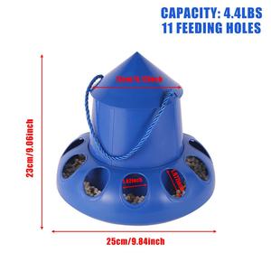 Mangeoire automatique pour pigeons et poulets, seau distributeur de nourriture pour oiseaux, bol à 11 trous pour poulets, pigeons, cailles, poules et perruches - Product Image 2