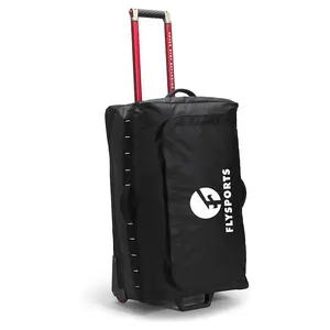 定制70L聚氯乙烯防水布商务滚动行李袋大型旅行周末带轮子拉杆包男女