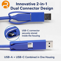 Cable USB3.0/USB-C blindado 2 en 1 de alta velocidad 5Gbps ROMTRONIC, longitud personalizada para PC, robots y dispositivos médicos, mercado estadounidense/europeo