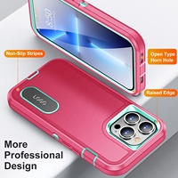 Étui de protection robuste 3-en-1 double couche anti-chute pour iPhone 16 Pro, compatible avec iPhone 13, 14, 15, 16, 17 Pro Max