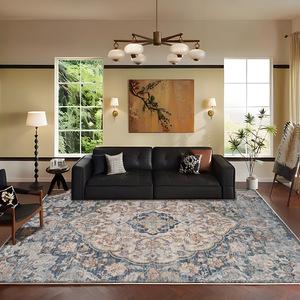 Alfombra Rectangular de Lujo Estilo Bohemio con Medallones, Antideslizante, de Imitación de Cachemira, para Sala de Estar o Dormitorio, Lavable con Agua, H-2479-21 - Product Image 3