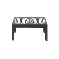 Mangeoire surélevée réglable pour chien et chat, 5 niveaux de hauteur, double bols en acier inoxydable, antidérapante, pliable, pour chiens de taille moyenne à grande, usage intérieur