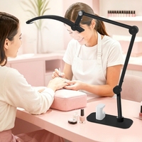 Lampe de beauté LED pliable en forme de demi-lune pour salon de manucure, extension de cils, microblading, éclairage de travail pour tatouage