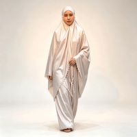 Ensemble Khimar Champagne pour femmes, Indonésie, Malaisie, Singapour, vêtements modestes, vêtements islamiques, prière