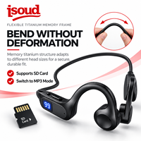 6.0 Headphone Konduksi Tulang Konduksi Udara Tahan Air Earbud Nirkabel Open Ear Layar LED Mikrofon Daya Tahan Baterai Lama