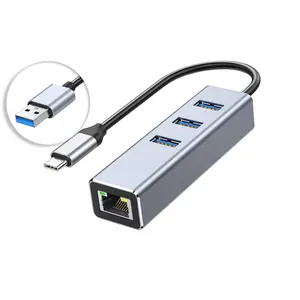 Jasoz 마이크로 USB3.0 유형 C Lan RJ45 어댑터 USB C 허브 RJ45 1000Mbps USB C 허브 이더넷 TV 태블릿