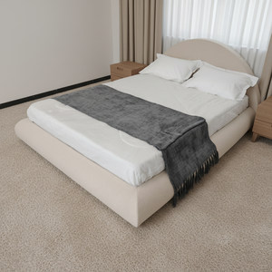 <span class=keywords><strong>Letto</strong></span> di Alta Qualità con Testiera Rotonda Imbottita in <span class=keywords><strong>Tessuto</strong></span>, <span class=keywords><strong>Letto</strong></span> Morbido <span class=keywords><strong>Matrimoniale</strong></span>, Queen o King Size per Hotel e Appartamenti - Product Image 1