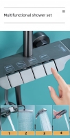 Système de douche en laiton populaire, gris canon, avec affichage numérique LED, robinet de douche de salle de bain, touches de piano, ensemble de mitigeur de douche de pluie pour baignoire