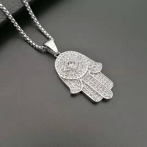 Pendentif personnalisé de haute qualité plaqué or, main de Fatima - Product Image 4