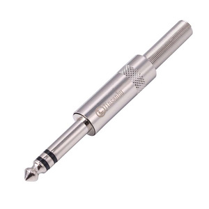 Jinsanmi 6.35mm Stereo Phone <b>Plug</b> <b>3</b> <b>Pins</b> Audio Connector for Mixer Microphone - Product Image 1