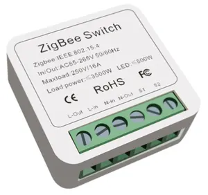 16A Zigbee Inteligente Duplo Controle ON/OFF Switch/ Mobile APP Módulo Interruptor De Voz Inteligente