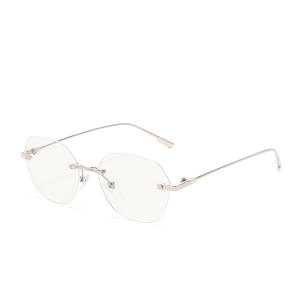 Montures de lunettes élégantes sans monture, forme ovale, protection contre la lumière bleue, légères, unisexe, verres PC indice 1.56, origine Taizhou - Product Image 3