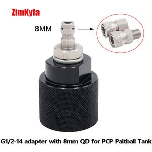 Adaptador de Aleación de Aluminio Negro para Roscas G1/2-14, Regulador de CO2 HPA con Conector Rápido de 8mm Macho/Hembra - Product Image 4