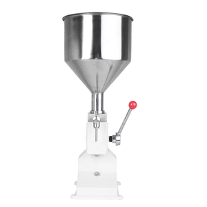 A03 5-50ml 1000BPH 304SS 10L Máquina de llenado de pasta pequeña de sobremesa, máquinas de llenado de pistón cosméticas manuales para brillo labial - Product Image 1