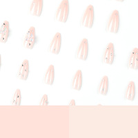 Faux ongles en acrylique de luxe 3D de haute qualité, forme amande, pointus, à presser, avec colle pour ongles artificiels