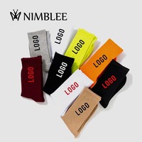 Chaussettes de sport personnalisées avec logo, chaussettes de compression côtelées, chaussettes athlétiques en coton, chaussettes amusantes pour hommes, chaussettes unisexes pour l'hiver