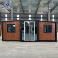 Casa Contenedor de Acero de Lujo con Doble Ala Expandible, 20ft 40ft, Moderna, Plegable, Prefabricada, Modular, Pequeña Oficina, Almacén