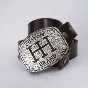 Fabricants de GuangZhou Vente en gros Logo personnalisé en acier inoxydable Western Cowboy 3D Laiton massif Boucles de ceinture en métal pour hommes femmes - Product Image 4